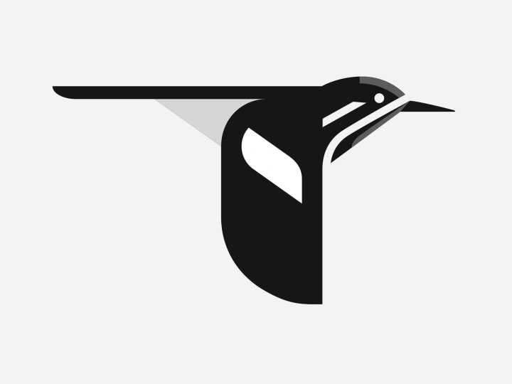 black and white sapsucker logo