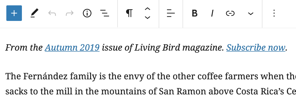 block toolbar is sticky to the top of the page