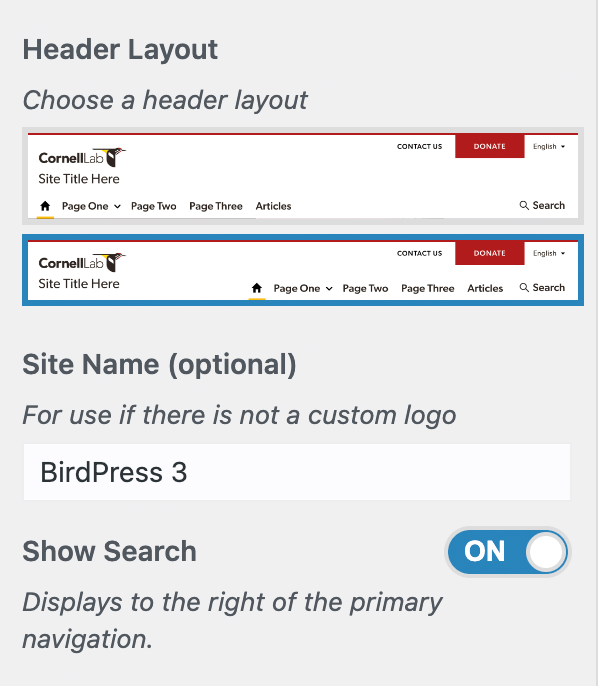 Header panel