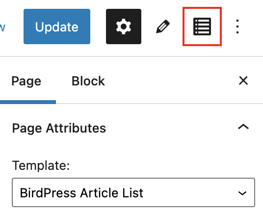Article List template selection