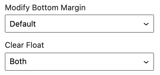 Bottom margin and clear float dropdowns
