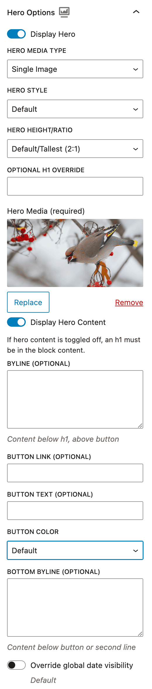 Custom hero options